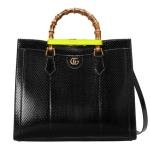 Gucci Diana Medium Python Tote Bag Black