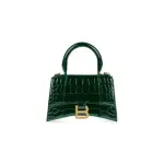Women's Hourglass Xs Handbag Crocodile Embossed In Forest Green