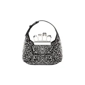 Women's The Jewelled Hobo Mini Bag in Black
