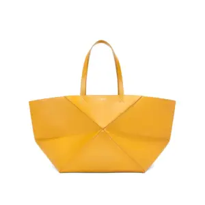 XL Puzzle Fold Tote In Shiny Calfskin