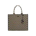 Large Prada Symbole Embroidered Fabric Handbag