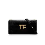 Shiny Stamped Crocodile Leather TF Mini Bag