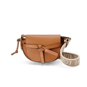 Mini Gate Dual Bag In Soft Calfskin And Jacquard