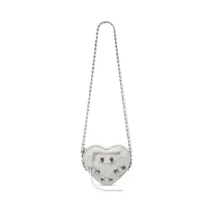 Women's Le Cagole Heart Mini Bag In Optic White