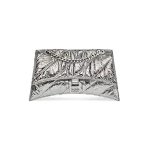 Women's Crush Small Chain Bag Metallized Quilted in Silver
