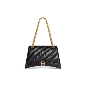 Women's Crush Medium Chain Bag Quilted in Black