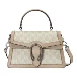 Small Dionysus Top Handle Bag Beige and White