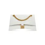 Women's Crush Small Chain Bag Crocodile Embossed In Optic White
