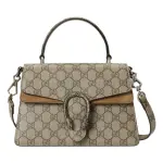 Small Dionysus Top Handle Bag Beige and Ebony