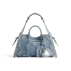 Women's Neo Cagole City Handbag Denim With Rhinestones In Blue