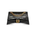 Women's Crush Small Chain Bag Crocodile Embossed In Black
