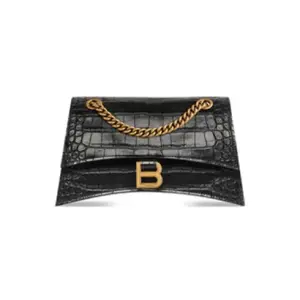 Women's Crush Small Chain Bag Crocodile Embossed In Black