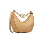 Small VLogo Moon Hobo Bag In Leather With Chain