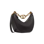 Small VLogo Moon Hobo Bag In Leather With Chain