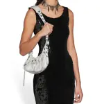 Women's Le Cagole Xs Shoulder Bag Dirty Effect In Optic White