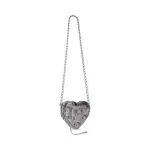 Women's Le Cagole Heart Mini Bag Metallized In Silver