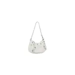 Women's Le Cagole Mini Bag With Chain Crocodile Embossed In White
