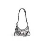 Women's Le Cagole XS Shoulder Bag Metallized In Silver