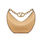 Small VLogo Moon Hobo Bag In Leather With Chain