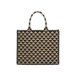 Large Prada Symbole Embroidered Fabric Handbag
