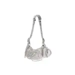 Women's Le Cagole Xs Shoulder Bag With Rhinestones In Grey