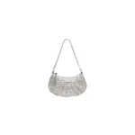 Women's Le Cagole Mini Bag With Chain And Rhinestones In Grey
