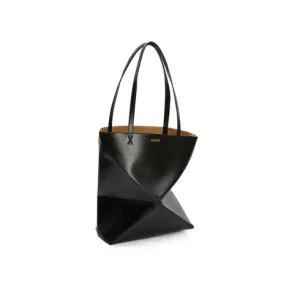 Puzzle Fold Tote In Shiny Calfskin