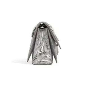 Women's Crush Small Chain Bag Metallized Quilted in Silver