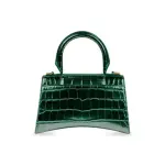 Women's Hourglass Xs Handbag Crocodile Embossed In Forest Green