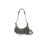 Women's Le Cagole Xs Shoulder Bag With Rhinestones In Grey