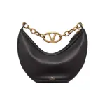 Small VLogo Moon Hobo Bag In Leather With Chain