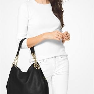 Lillie Large Pebbled Leather Shoulder Bag