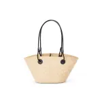 Small Anagram Basket Bag In Iraca Palm And Calfskin