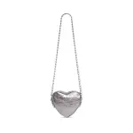 Women's Le Cagole Heart Mini Bag Metallized In Silver
