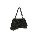 Women's Crush Large Chain Bag Quilted in Black