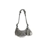Women's Le Cagole Xs Shoulder Bag With Rhinestones In Grey