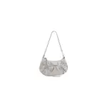 Women's Le Cagole Mini Bag With Chain And Rhinestones In Grey
