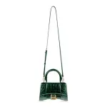 Women's Hourglass Xs Handbag Crocodile Embossed In Forest Green