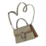 Small Dionysus Top Handle Bag Beige and Ebony