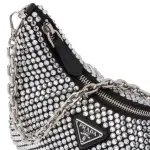 Prada Re-Edition 2005 Satin Bag With Crystals