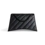 Women's Crush Medium Chain Bag Quilted in Black