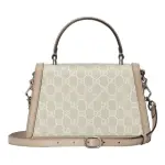 Small Dionysus Top Handle Bag Beige and White