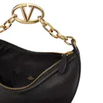 Small VLogo Moon Hobo Bag In Leather With Chain